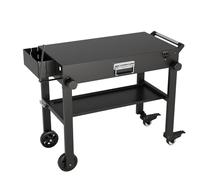 Garvee Chariot d'extérieur Pliable - Grill Cart pour Blackstone Griddle, Table Barbecue avec Plateau, Chariot avec roulettes et Porte Carte, Support Grille 17" ou 22", Table Portable pour Camping