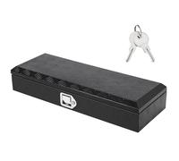 Garvee Coffre à outils benne camion aluminium 5 bandes - Robuste, étanche, verrouillable, plaque diamant - Poignées latérales, vérin à gaz - Idéal remorque/pick-up - 88x32x16cm