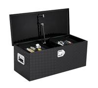 Garvee Coffre à outils camion aluminium robuste - Étanche, verrouillable, plaque diamant étoile noire - Poignées latérales, 1 boîte coulissante - Idéal pick-up/remorque - 76x38x38cm - Offre spéciale