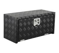 Garvee Coffre à outils en aluminium robuste et étanche pour pick-up/remorque - sécurité avec serrure - Idéal garage et atelier mécanique - Finition noire, 76×30×36cm(LxlxH) verrou simple