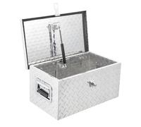 Garvee Coffre à outils robuste 20 pouces en aluminium pour pick-up - Étanche, sécurisé, avec serrure, clés et poignées latérales - Stockage idéal pour benne, camion, remorque, van - Finition Argent