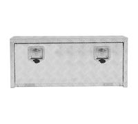 Garvee Coffre à outils sous caisse aluminium robuste, étanche, pour camionnette/remorque - Double verrou, grand capacité - Atelier/garage, professionnels auto - Argent, 12×14×36, double verrou