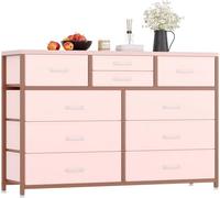 Garvee Commode De Chambre, Armoire, Meuble De Rangement, Meuble TV, Commode à 10 Tiroir en Tissu avec Cadre en Métal, Moderne pour Salon, Couloir
