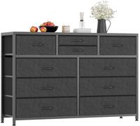 Garvee Commode De Chambre, Armoire, Meuble De Rangement, Meuble TV, Commode à 10 Tiroir en Tissu avec Cadre en Métal, Moderne pour Salon, Couloir