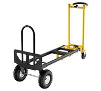 Garvee Diable Pliable Et Chariot Pliable 3 en 1, Capacité 350 Kg, Chariot De Manutention avec Roues Solides, Sangles Élastiques, Chariot De Transport pour Entrepôt Marchandises
