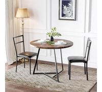 Garvee Ensemble De Table à Manger Ronde De 31,4 Pouces pour 2, Petit Ensemble De Table De Cuisine avec 2 Chaises Et 2 Sets Résistants à La Chaleur,Bistrot Et Chaises pour, Rétro