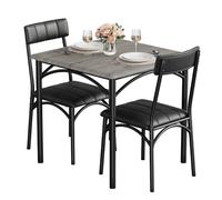 Garvee Ensemble Table à Manger pour 2 Personnes, avec 2 Chaises Rembourrées, Ensemble Table à Manger Carrée en Bois Et Chaises pour Petit Espace, Appartement, Dîner