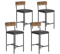 Garvee Ensemble Table De Salle à Manger avec 2 Chaises en Bois Et Métal, Table De Bar avec 3 Étagères De Rangement pour Cuisine Salle à Manger 92x50x92 Cm