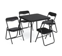 Garvee Ensemble Table Et Chaises Pliantes pour Enfants,Chaises Pliantes Rembourrées en Cuir avec Coussin, Ensemble Table Et Chaises d'Activités Portables avec Structure en Métal pour Enfants