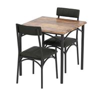 Garvee Ensemble Table Salle à Manger avec 2 Chaises Design, Ensemble Petit Espace pour Cuisine, Appartement, Studio, Table rectangulaire Robuste, Structure Métal Solide