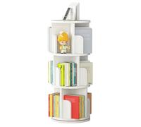 Garvee Étagère Tournante 3 Niveaux, Bibliothèque d'angle avec Rotation à pour Espaces Restreints, Blanc - pour Enfants et Adultes