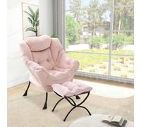Garvee Fauteuil De Salon Ergonomique avec Repose-Pieds Et Poche Latérale- Lot De 2- Structure Acier Robuste 180kg - Design Moderne Et Confortable- Idéal Salon, Chambre, - Plusieurs Couleurs
