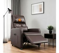 Garvee Fauteuil Relax Electrique en PU, Fauteuil Inclinable Salon | Dossier Réglable et Repose-Pieds, Fauteuil Massant Chauffant pour Salon, Chambre, Bureau