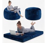 Garvee Grand Pouf Poire 4 en 1 Velours Côtelé 4ft - Fauteuil Géant en Mousse à Mémoire De Forme, Housse Amovible Lavable en Machine, Canapé Lit Détente pour Adultes, Ados, Chambre Ou Salon