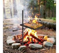 Garvee Grille rotative de Camping en Acier Lourd à 360° - Hauteur réglable - Portable pour Barbecue extérieur - Sac de Transport Inclus - 42 x 32 cm, Vertical, Grill, Lot de 2 pièces 16,7 x 12,6 cm