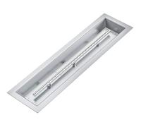 Garvee Kit brûleur inox pour brasero extérieur insert rectangulaire gaz/propane sans tuyau idéal cheminée argent 76x15 cm