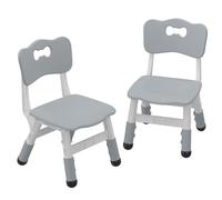GARVEE Lot 2 chaises enfants réglables - Gris foncé - 3 hauteurs, plastique robuste - Intérieur/extérieur - Maison rèche