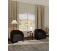 Garvee Lot de 2 fauteuils lounge en tissu bouclette - Dossier arrondi, rembourrage épais, accoudoirs doux, couleur gris taupe foncé