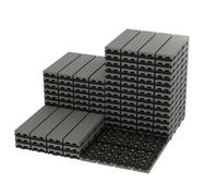 Garvee Lot de 27 Dalles Composite Clipsables - Effet Bois Gris - Antidérapantes & Résistantes - Sol & Mur Extérieur