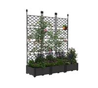 Garvee Lot de 3 bacs surélevés avec treillis métallique - Jardinière verticale robuste pour plantes grimpantes, légumes, fleurs - Écran d’intimité balcon, terrasse, jardin - Cadre renforcé - 126x160cm