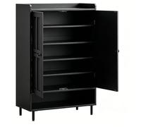 Garvee Meuble à Chaussures 6 Niveaux, Armoire De Rangement à 3 Étagères Réglables, Structure Robuste avec Pieds Métalliques, Meuble d'Entrée Moderne pour Intérieur Maison