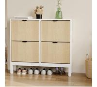 Garvee Meuble à Chaussures à 4 Tiroirs Abattants 100x24x91 cm | Meuble à 8 Étagères env 20 Paires de Chaussure, Armoire à Chaussures, Meuble de Rangement