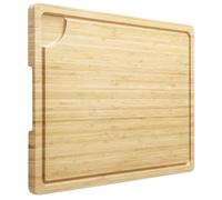 Garvee Planche à Découper En Bambou XXL 76x51 Cm - Planche à Viande Avec Saignoire Et Poignées, Planche à Pâtes Sur Évier, Protège-Plaque - Multifonction Pour Cuisine