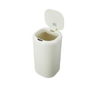 Garvee Poubelle automatique professionnelle 30L - Acier inoxydable, ouverture sans contact, fermeture douce, anti-traces - Usage cuisine, salle de bain, bureau, espaces publics, Blanc crème