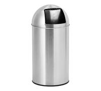 Garvee Poubelle publique cylindrique 70L en acier inoxydable - Couvercle push, seau intérieur amovible, résistante aux traces de doigts - Usage commercial, facile à nettoyer - Acier inox 39x39x88cm,