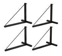 Garvee Rayonnage pour conteneur océanique - Lot de 4 Supports en Acier Noir Robuste, 1 ou 3 Niveaux réglables - Capacité 500 kg, Crochets D-Ring, Installation sans Outil - Idéal Garage, entrepôt