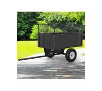 Garvee Remorque Utilitaire Robuste 750 lbs 17 CU Ft - Benne basculante pour Tracteur Tondeuse, ATV - Côtés Amovibles - Pneus gonflables - Châssis