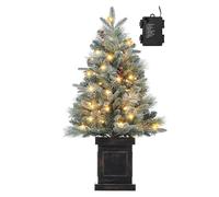 Garvee Sapin De Noël Artificiel, Arbre Artificiel avec 78 LED, Branches Réalistes, Baies Rouges, Flocon De Neige, pour Décoration Noël