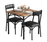 GARVEE Table à manger avec chaises,Ensemble Table salle à Manger en bois avec 2 chaises,Table avec chaise pour 2 personnes ,Brun