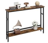 Garvee Table Console, Console d'Entrée 100x15x80 cm, Table d'Appoint Étroite à 2 Niveaux avec Étagères Ouvertes,Table de Salon Fine pour Salon, Couloir, Entrée, Cuisine