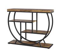 Garvee Table Console Étroite à 4 Niveaux avec Base Circulaire, Table d'Appoint avec Étagères De Rangement, Structure en Métal pour Salon, Entrée, Couloir