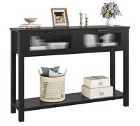 Garvee Table Console, Table d’Entrée, Bout de Canapé, Table d'appoint avec 2 Tiroir et Etagère de Rangement en Bois pour Entrée, Salon, Couloir, 110 x 30 x 80 cm