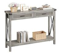 Garvee Table Console, Table d’Entrée, Bout de Canapé, Table d'appoint avec 2 Tiroir et Etagère de Rangement en Bois pour Entrée, Salon, Couloir, 109x76x30 cm