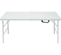 Garvee Table Pliante 120 Cm, Robuste Et Portable en Plastique Renforcé, avec Poignée, Pieds Anti-Dérapants, Imperméable, Facile à Nettoyer, Hauteur Réglable, Capacité 136 Kg