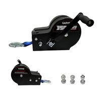 Garvee Treuil Manuel Robuste 3500lbs Pour Remorque Bateau - Sangle 10m, Double Rapport 4:1/8:1, Acier Galvanisé, Pour Remorque, Camion, ATV, Jet Ski - Poignée Standard, Bleu