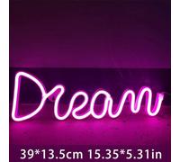 Garvee Veilleuse LED décorative « Dream » pour chambre et maison - Panneau néon mural au design moderne - Parfait pour les fêtes, les bars, les événements et les cadeaux d'anniversaire - Alimentation
