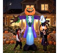GarveeHome Décoration Halloween Gonflable extensionérieure Zombie 2,4 m - Lanterne Citrouille Lumineuse LED - Ventilateur intégré - Étanche - pour Jardin et Cour - Taille: 2.4M