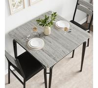 GarveeHome Ensemble de salle à manger compact et moderne pour 2 personnes - Table carrée avec chaises rembourrées - Idéal pour appartements et petits espaces - Plateau résistant en MDF - Gris