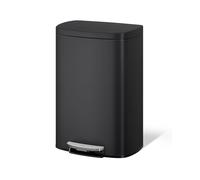 GarveeHome Ensemble poubelle métallique 50L : poubelle de cuisine 10L en acier inoxydable avec couvercle, pédale, bac intérieur, poignée arrière, blanc (Blanc, 50L)