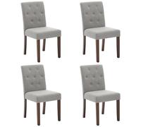 GarveeHome Lot de 2 chaises de Salle à Manger Modernes - Dossier Haut Ergonomique - Assise rembourrée Tissu Doux - Pieds en Bois Massif -2-Pack Linen | Gris