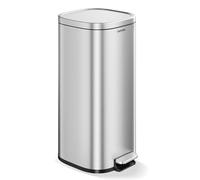 GarveeHome Lot Poubelles Métalliques 30L Et 60L Antirouille à Pédale, Couvercle Hermétique, Bac Intérieur Amovible Et Poignée Arrière Tri Sélectif Cuisine, Maison Et Bureau (Acier inoxydable, 30L)