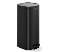 GarveeHome Lot Poubelles Métalliques 30L Et 60L Antirouille à Pédale, Couvercle Hermétique, Bac Intérieur Amovible Et Poignée Arrière Tri Sélectif Cuisine, Maison Et Bureau (noir, 30L)