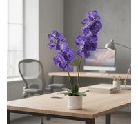 GarveeHome Magnolia Artificiel de 80 cm, avec Pot de Fleurs Blanc et 12 Fleurs réalistes, Grandes Plantes artificielles en Pot pour la décoration de la Maison ou du Bureau