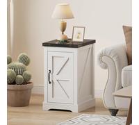 GarveeHome Table de Chevet avec Station de Frais - 2 Prises AC, 2 Ports USB, étagère réglable, Gestion des câbles - Style Moderne pour Chambre ou Salon - Couleur : Noir