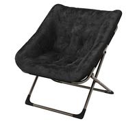 GarveeLife Chaise d'Appoint, Cozy Fauteuil en Fausse Fourrure, Chaise Salon avec Pieds en Métal pour Salon, Chambre, Coiffeuse