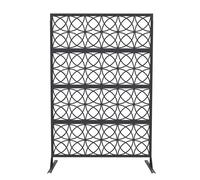 GarveeLife Écran d'intimité métallique 72 x 47 Pouces - Panneau de clôture décoratif autoportant pour Jardin, terrasse et Balcon - Noir, Motif pièce de cuivre